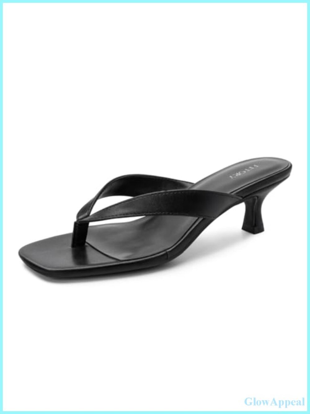 Women's Kitten Heel Flip Flops Square Open Toe Thong Sandals 1.97in